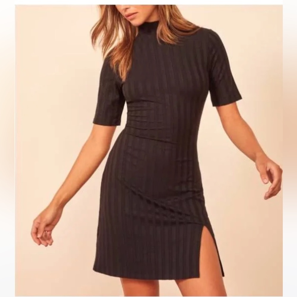 Reformation - Dua Mock Neck Mini Dress